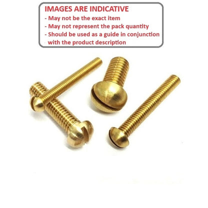 1056975 | SC048W-038-R-SL-BR (PK-200) --- Round Head Screws - 3/16-24 BSW - 4.76mm - 38.1 mm - Brass Slotted Screw