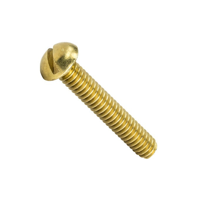 1046064 | SC032W-013-R-SL-BR (PK-10) --- Round Head Screws - 1/8-40 BSW - 3.175mm - 12.7 mm - Brass Slotted Screw