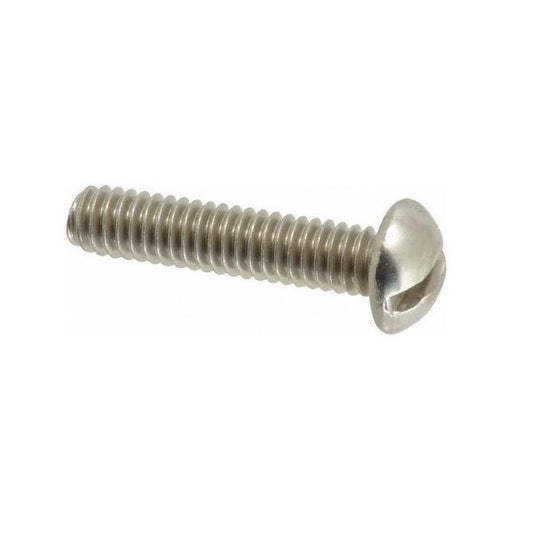 Round Head Screws - 0-80 UNF - 1.52mm - 25.4 mm - 304 Stainless Slotted