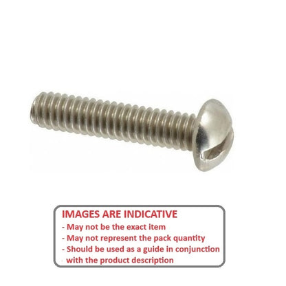 1072442 | SC064C-019-R-SL-S4 (PK-10) --- Round Head Screws - 1/4-20 UNC - 6.35mm - 19.1 mm - 304 Stainless Slotted Screw