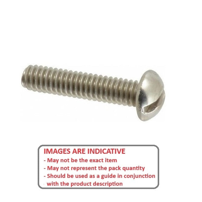 1039464 | SC022C-005-R-SL-S4 (PK-45) --- Round Head Screws - 2-56 UNC - 2.18mm - 4.8 mm - 304 Stainless Slotted Screw