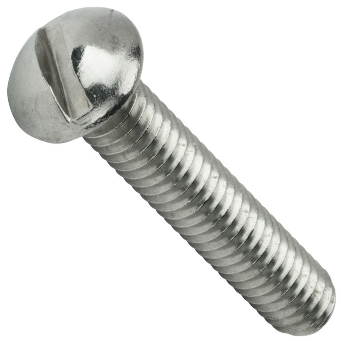 1072442 | SC064C-019-R-SL-S4 (PK-10) --- Round Head Screws - 1/4-20 UNC - 6.35mm - 19.1 mm - 304 Stainless Slotted Screw