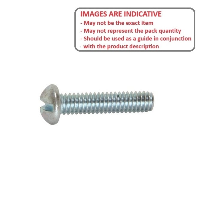 1048914 | SC032W-038-R-SL-CZ (100 Pcs) --- Round Head Screws - 1/8-40 BSW (3.175mm) x 38.1 mm