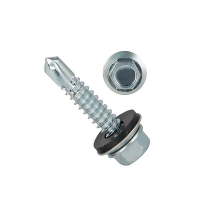 1069739 | SD064-038-HW-CZ (PK-100) --- Self Drilling Screws - 1/4-14 - 6.35mm - 38.1 mm - 100 Hex Washer Head - Steel Zinc Plated Screw