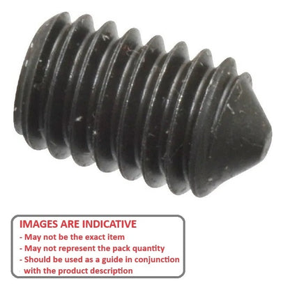 Jeu de douilles vis sans tête M10 x 35 en acier au carbone - pointe conique - MBA (paquet de 50)