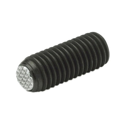 Diamond Knurled Tip Socket Set Screws - M6 - 6x1mm - 9.6 mm   - Carbon Steel with Alloy Steel SUJ2 HRC 55 -60 tip