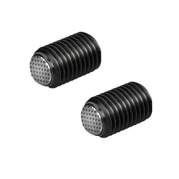 1081881 | SS080M-0295-CS-DKT (Each) --- Diamond Knurled Tip Socket Set Screws - M8 - 8x1.25mm - 29.5 mm  - Carbon Steel with Alloy Steel SUJ2 HRC 55 -60 tip Screw