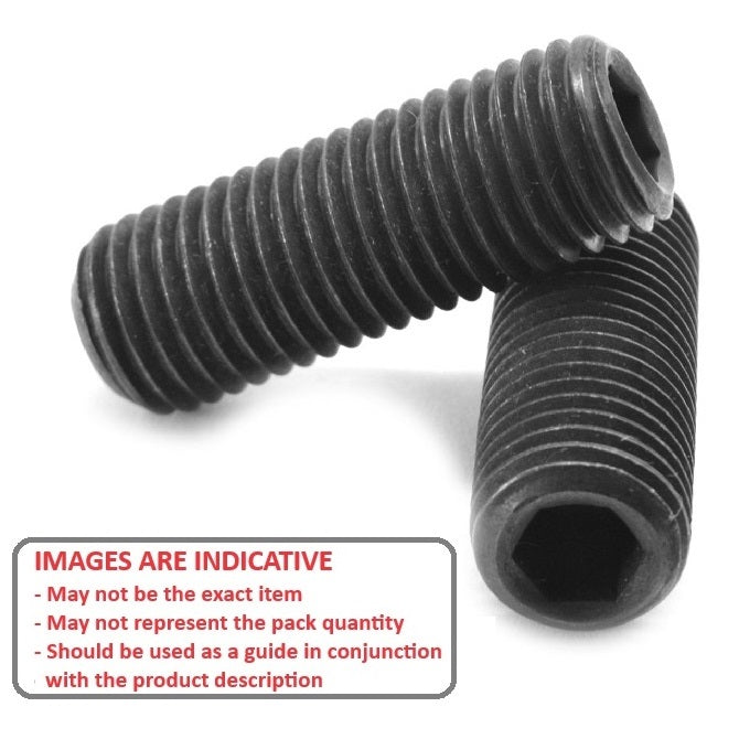 1041790 | SS025M-0040-AS (PK-10) --- Standard Cup Point Socket Set Screws - M2.5 - 2.5x0.45mm - 4 mm Alloy Steel DIN916 - Carbon Steel - Hardened GD14.9 Screw