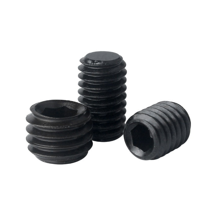 1062037 | SS050M-0250-AS-FT (PK-100) --- Flat Tip DIN913 Socket Set Screws - M5 - 5x0.8mm - 25 mm - Standard Cup Point Alloy Steel - Carbon Steel - Hardened Screw