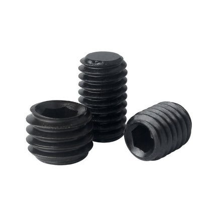 1062037 | SS050M-0250-AS-FT (PK-100) --- Flat Tip DIN913 Socket Set Screws - M5 - 5x0.8mm - 25 mm - Standard Cup Point Alloy Steel - Carbon Steel - Hardened Screw