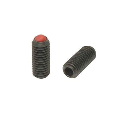 Flat Tip Aligning Socket Set Screws - M4 - 4x0.7mm - 11.7 mm - Aligning Flat Tip  - Carbon Steel with Polyacetal tip