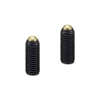 1073194 | SS060M-0208-CS-BR-RB (Each) --- Rolling Ball Tip Socket Set Screws - M6 - 6x1mm - 19.5 mm  - Carbon Steel with Brass tip Screw