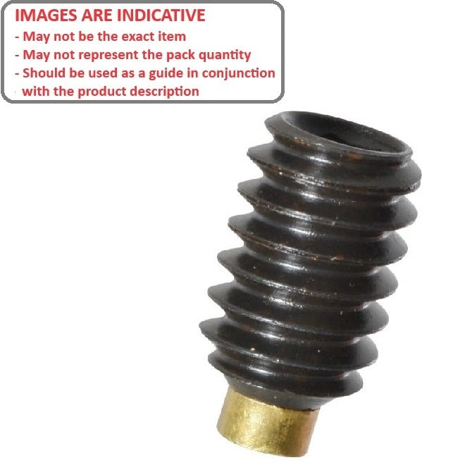 1056534 | SS042C-0032-AS-BT --- Brass Tipped Socket Set Screws - 8-32 UNC (4.17mm) x 3.2 mm Brass Tipped