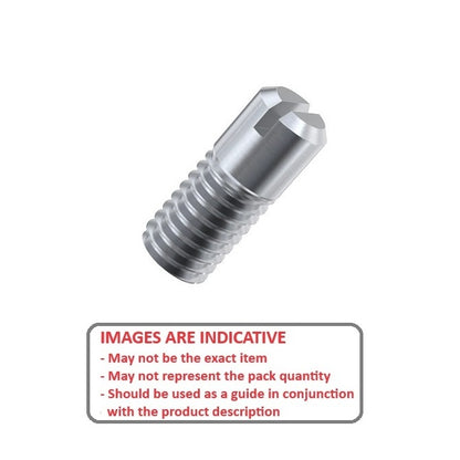 1044528 | SS030M-0060-ASP (PK-5) --- Partial Thread Slotted Set Screws - M3 - 3x0.5mm - 6 mm  - Steel Alloy, Rockwell B75 Screw