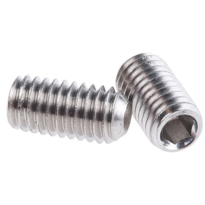 Set di viti senza testa M2 x 8 mm in acciaio inossidabile 304 (A2, 18-8) - Punta a tazza - MBA (confezione da 50)