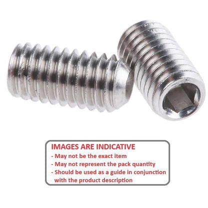 1043359 | SS028C-0064-S6 (Each) --- Standard Cup Point Socket Set Screws - 4-40 UNC - 2.85mm - 6.4 mm 316 Stainless Steel DIN916 - Stainless Steel 316 Similar to A4, 18-10 Screw