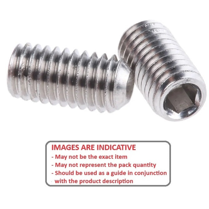 1047720 | SS030M-0250-S4 (100 Pcs) --- Standard Cup Point Socket Set Screws - M3 (3x0.5mm) x 25 mm Standard Cup Point