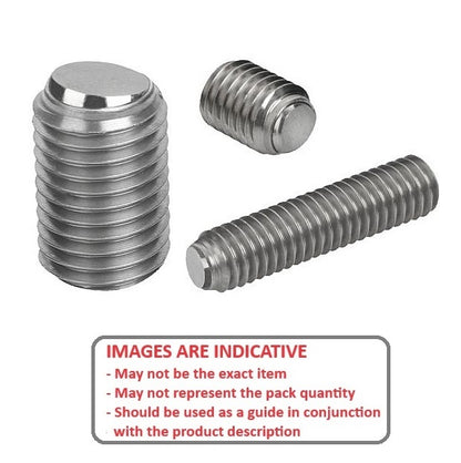 1098560 | SS120M-0292-S4-S440-FB (Each) --- Flat Tip Aligning Socket Set Screws - M12 - 12x1.75mm - 29.2 mm - Aligning Flat Tip - 304 Stainless Steel with 440C Stainless HRC 50-55 tip Screw