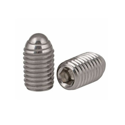 Rolling Ball Tip Socket Set Screws - M6 - 6x1mm - 9.5 mm   - 304 Stainless Steel with 440C Stainless HRC 50-55 tip