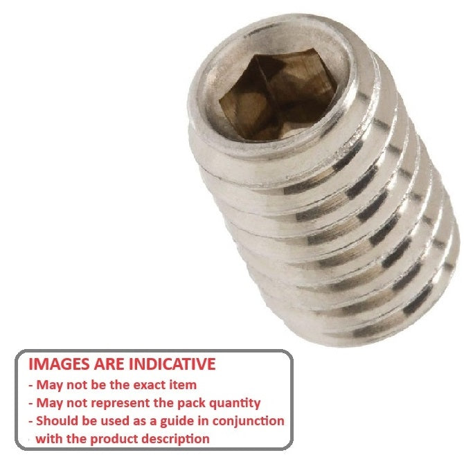 1078900 | SS080MF-0074-TG5-FT (Each) --- Flat Tip DIN913 Socket Set Screws - M8 Fine - 8x1mm - 7.4 mm Titanium Ti-Gr5 Ti-6Al4v DIN913 - Titanium Ti-Gr-5 - 6AL-4V Screw