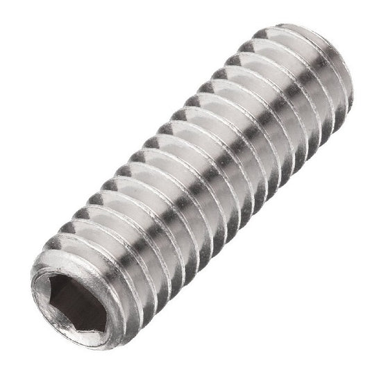 Jeu de douilles vis sans tête 1/4-20 UNC x 11.2 en acier au carbone trempé - pointe en forme de cuvette DIN916 - MBA (paquet de 50)