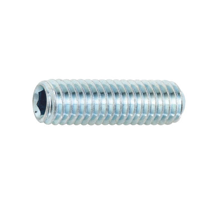 1074358 | SS064F-0096-CZ (PK-50) --- Standard Cup Point Socket Set Screws - 1/4-28 UNF - 6.35mm - 9.6 mm Zinc Plated DIN916 - Carbon Steel Screw