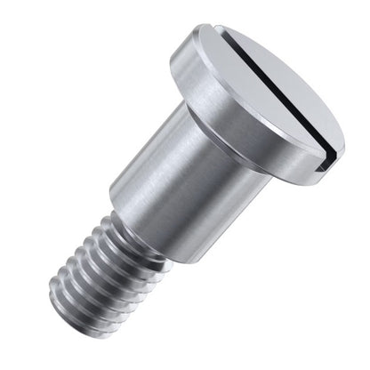 1090327 | SHLD100-012-SLL-C (PK-100) --- Shoulder Screws - 10x12 mm - M8x1.25 Slotted Shallow Head - Carbon Steel Screw