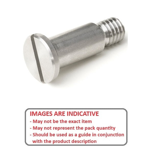 1052257 | SHLD040-008-SL-S3 (PK-5) --- Shoulder Screws - 4x8 mm - M3x0.5 Slotted - Stainless Steel 303/304 Similar to A2, 18-8 HRB80 Screw