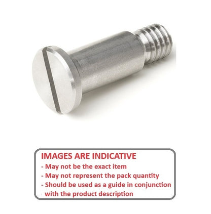1065625 | SHLD060-012-SL-S3 (Each) --- Shoulder Screws - 6x12 mm - M5x0.8 Slotted - Stainless Steel 303/304 Similar to A2, 18-8 HRB80 Screw