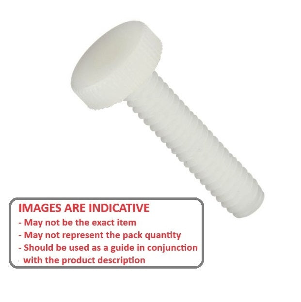 1059486 | THS048F-025-K-NY (Each) --- Thumb Screws - 10-32 UNF - 4.76mm - 25.4x30.16 mm Knurled - NYLATRON GS PA66 + MoS2 Screw