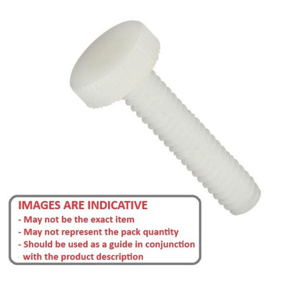 1054265 | THS042C-010-K-NY (Each) --- Thumb Screws - 8-32 UNC - 4.17mm - 9.53x14.29 mm Knurled - NYLATRON GS PA66 + MoS2 Screw