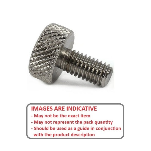 1072401 | THS064C-019-K-3 (Each) --- Thumb Screws - 1/4-20 UNC - 6.35mm - 19.05x25.4 mm Knurled - Stainless Steel Screw