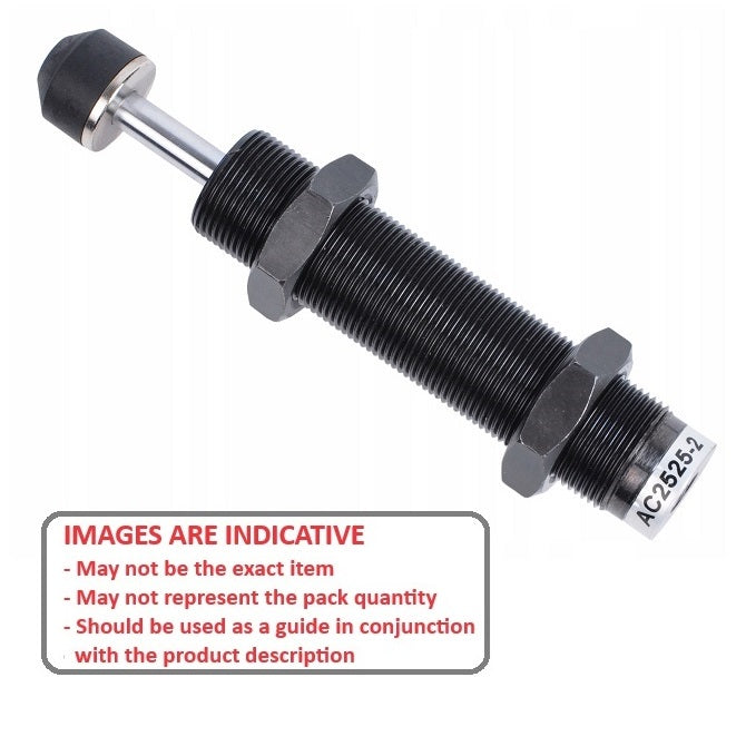 1133956 | AC-2525-S (Each) --- Hydraulic Shock Absorbers - 25 mm M25x1.5 141.5 mm Non-Adjustable - Steel Shock Absorber