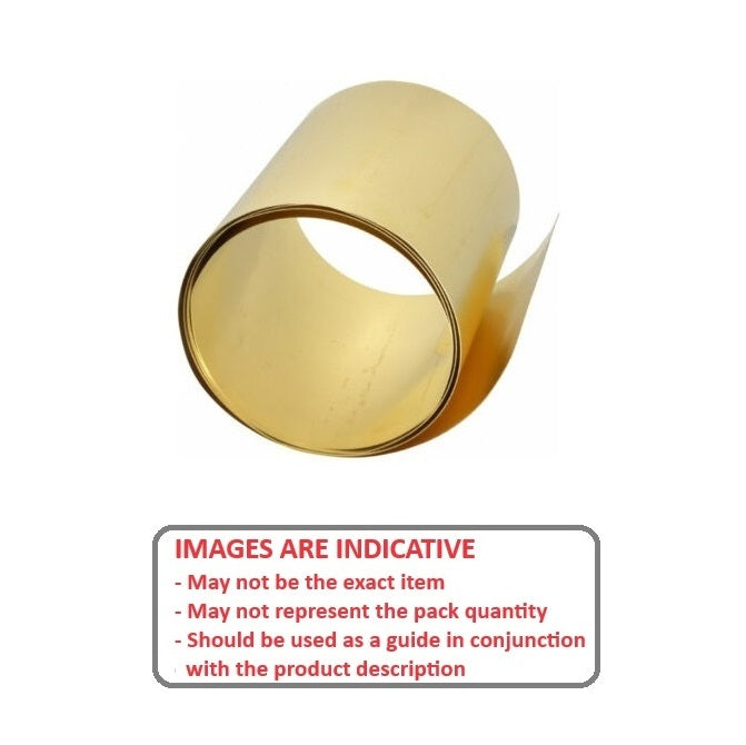 1001462 | SHM-0254-0152-2540-BRH (Each) --- Brass Shim and Foil - 0.254x152.4x2540 mm - Brass Commercial