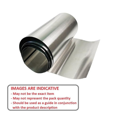 1000636 | SHM-0076-0152-1524-302 (Each) --- Stainless Steel Shim and Foil - 0.076x152.4x1524 mm - Stainless Steel 302 Cold Rolled Similar to A2, 304, 18-8