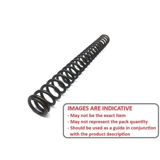 Molla di compressione 25,4 x 914 x 3,43 mm - Filo armonico in acciaio - MBA (confezione da 1)