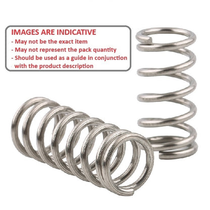 1075323 | CS-0750-0170-08-S2-G (Each) --- Compression Springs - 7.5x17x0.8 mm - Stainless Steel 302/304 Similar to A2, 18-8 Spring