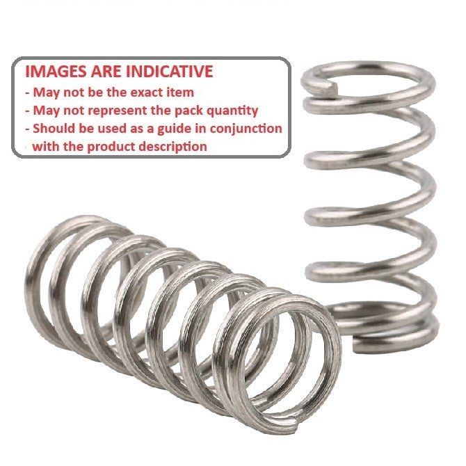 1118038 | CS-1800-0300-20-S2-C (Each) --- Compression Springs - 18x30x2 mm - Stainless Steel 302/304 Similar to A2, 18-8 Spring
