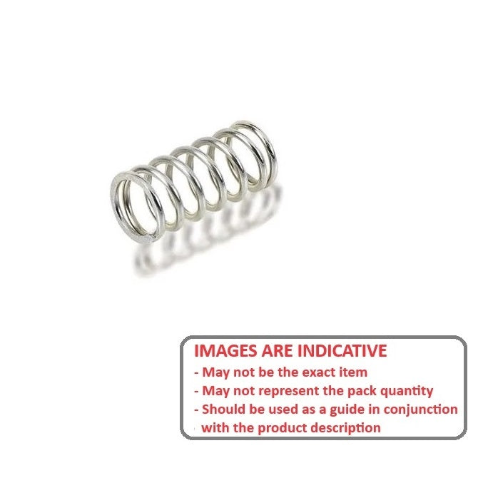 1081664 | CS-0800-0250-10-S4-G (PK-5) --- Compression Springs - 8x25x1 mm - Stainless Steel 304 Similar to A2, 18-8 HRB80 Spring