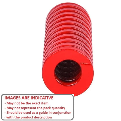 Ressort à matrice 16 x 8 x 32 mm - Acier à ressort - Rouge - Heavy Duty - MBA (Pack de 1)