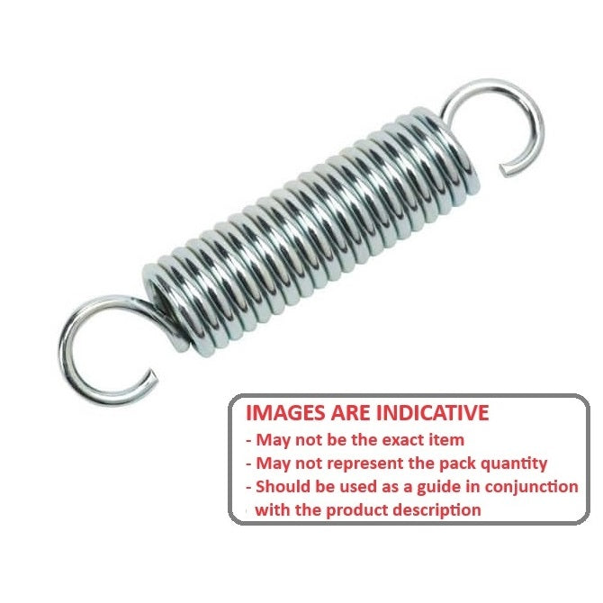 1054074 | ES-0400-0350-055-M (PK-100) --- Extension Springs - 4x35x0.55 mm Music Wire - Steel Spring