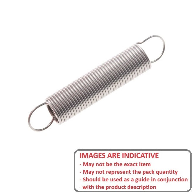 1054402 | ES-0400-0400-05-S4 (PK-5) --- Extension Springs - 4x40x0.5 mm - Stainless Steel 304 Similar to A2, 18-8 HRB80 Spring