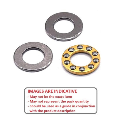 1084153 | T-0090-0170-F-BR (Each) --- Thrust Ball Bearings - 9x17x5 mm / 9 mm Flat - Chrome Steel Bearing