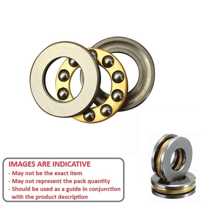 1080904 | T-0080-0160-G-BR (Each) --- Thrust Ball Bearings - 8x16x5 mm / 8.2 mm Grooved - Chrome Steel Bearing