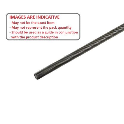 1051524 | AT040M-1000-M (Length) --- Allthread Threaded Rod - M4 - 4x0.7mm - 0.700 mm / 36.29 TPI 1000 mm - Steel