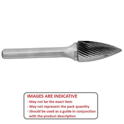 1231123 | GAR74102RS (Each) --- Rotary Files Tools - Type Tree - Pointed 3.175 - 9.525 Double Cut - Carbon Steel File