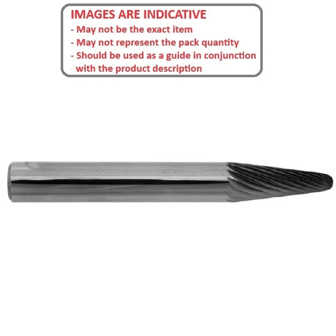 1231121 | GAR74140RS (Each) --- Rotary Files Tools - Type Cone - Radius - 14 deg - 3.175 - 9.525 Standard Cut - Carbon Steel File