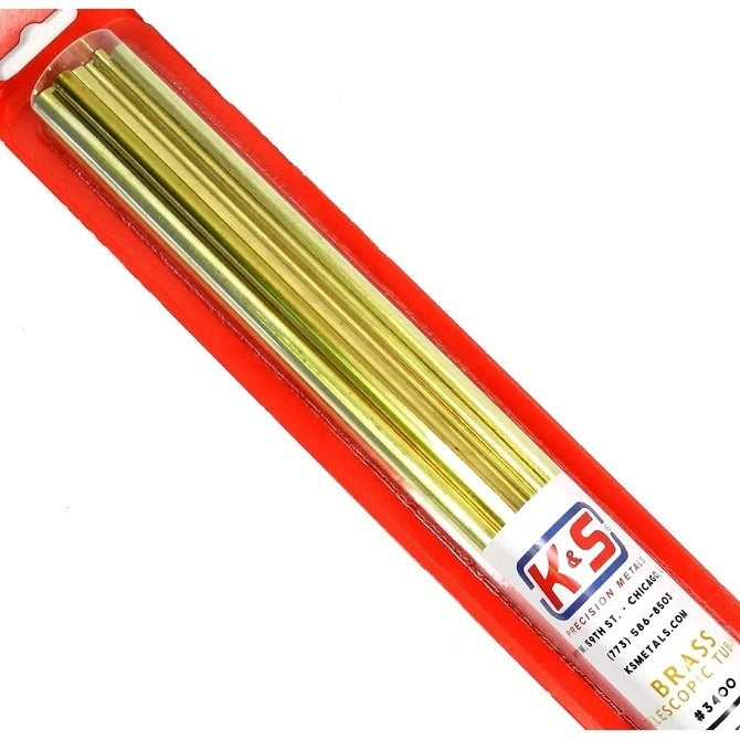 1153037 | AST-TUB-BRS-12 --- All Assortment Kits - Tubing x 12 Brass Telescoping Tubing 300mm Long