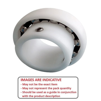 Cuscinetto in plastica 15.875 x 47 x 31 mm - Inserto per alloggiamenti in plastica Acetalica con sfere in acciaio inossidabile 316 - DE sferico - MBA (confezione da 1)