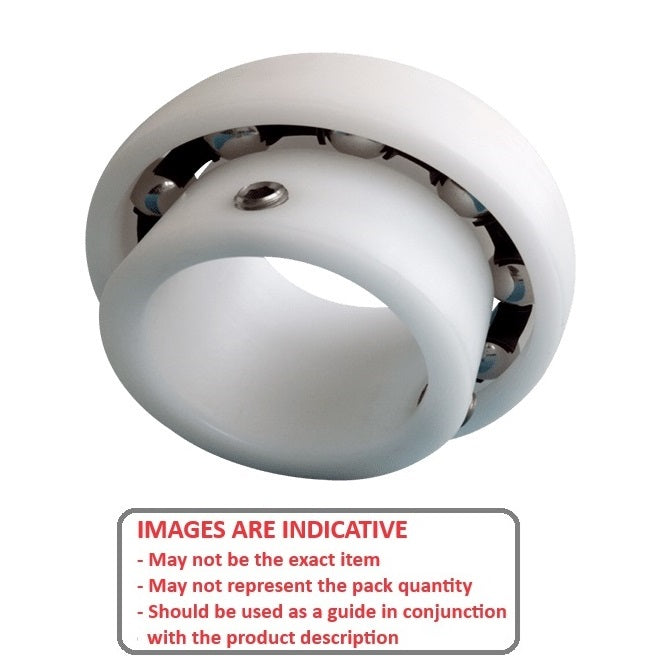 Cuscinetto in plastica 26,987 x 62 x 38,1 mm - Inserto per alloggiamenti in plastica Acetalica con sfere in acciaio inossidabile 316 - DE sferico - MBA (confezione da 5)